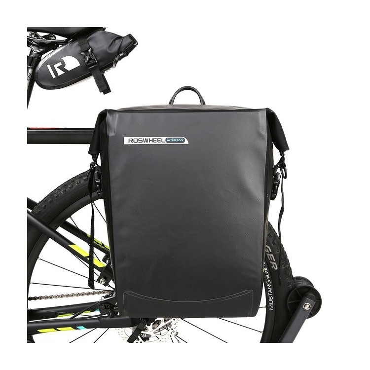 ROSWHEEL 14541 multifuncional Bike Asiento Trasero Cargo Bolsa Tronco en  rack para bicicleta – Alforjas para bicicleta